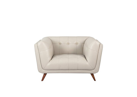 Rene Leather Cuddler Sofa - Cream