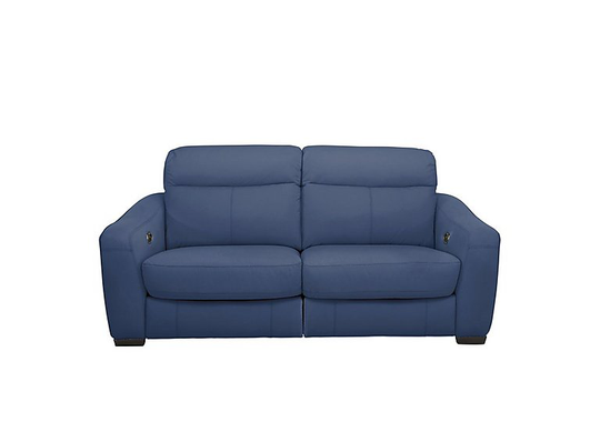 Cressida 2 Seater Leather Recliner Sofa - Blue- World of Leather