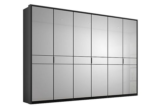 Rauch - Lando Hinged Mirror Wardrobe with LED Lights - 300-cm - Black