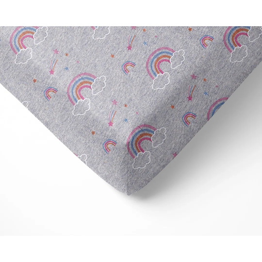 NightComfort 100% Jersey Cotton Knitted Rainbow Cot Bed Fitted Sheet Mattress Cover