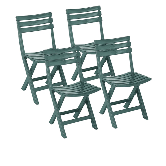Komodo/Birky Collapsible Garden Patio Camping Chairs Green X4
