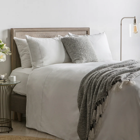 Kara White 2 Piece Duvet Cover Set