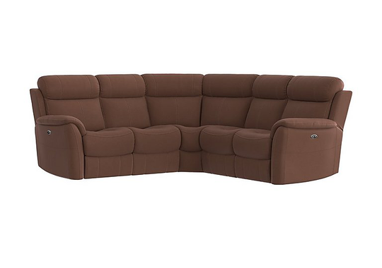Relax Station Revive Fabric Manual Recliner Corner Sofa - Brown