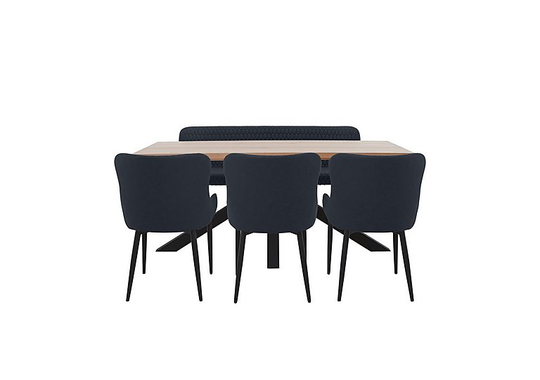 Osaka Dining Table, 3 Chairs and Dining Bench