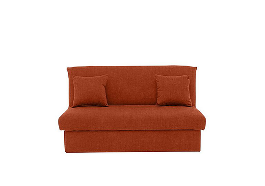 Versatile Small 2 Seater Fabric Sofa Bed No Arms - Orange