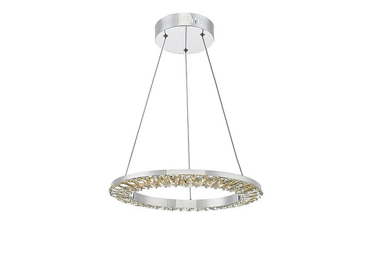 Alma Chrome & Crystal Pendant LED Ceiling Light - Clear