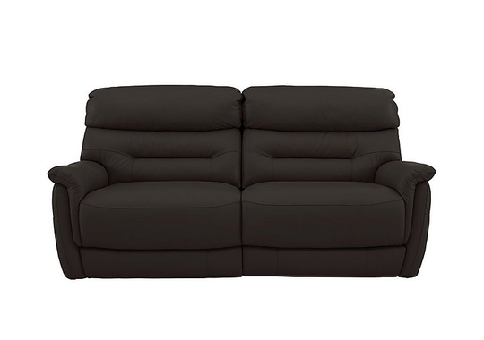 Chicago 3 Seater Leather Battery Recliner Sofa - Brown- World of Leather