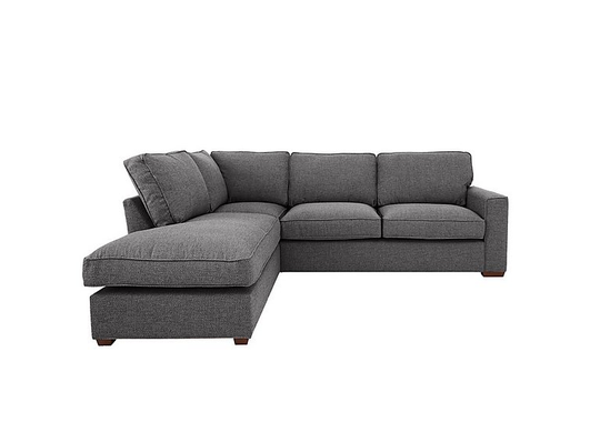 Cory Fabric Corner Chaise Classic Back Sofa Bed - Grey