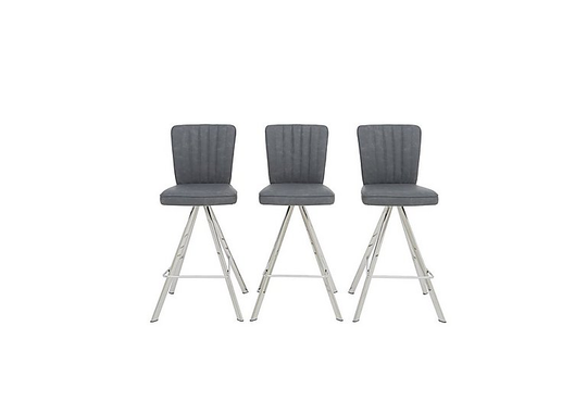 Vegas Set of 3 Faux Leather Swivel Barstools