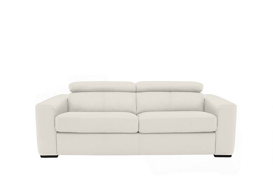 Infinity 3 Seater Leather Sofa Bed - White- World of Leather