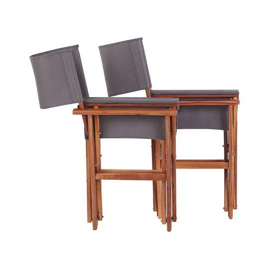 Beliani Fabric Patio Folding Chair Set of 2