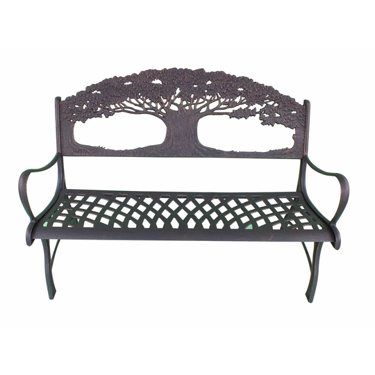 100% Cast Iron Bench with Tree Theme