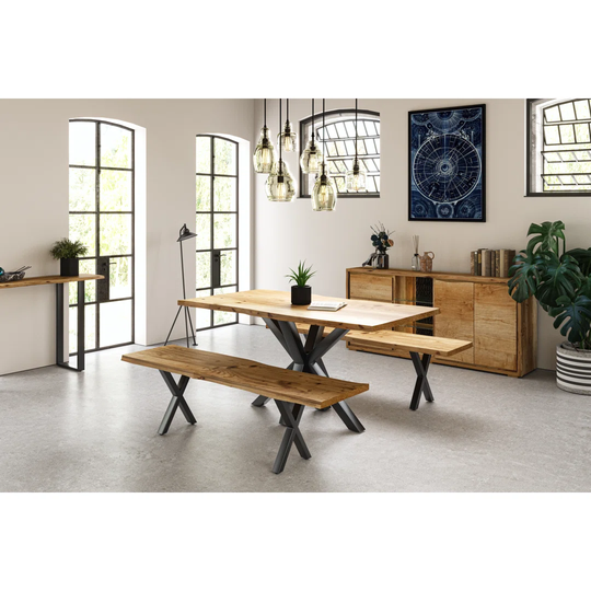 1.6 Dining Table Top With Spider Leg 160 W X 85 W X 76 H Natural Finish