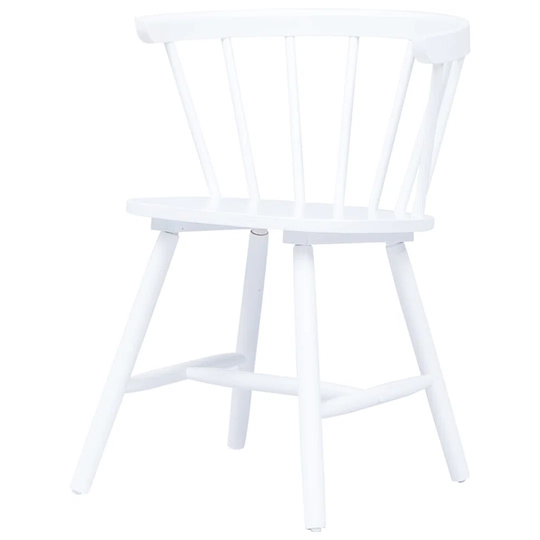 Dining Chairs 2 Pcs White Solid Rubber Wood