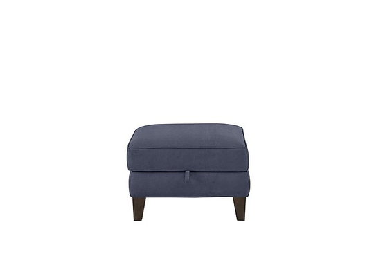 Brondby Fabric Storage Footstool - Blue