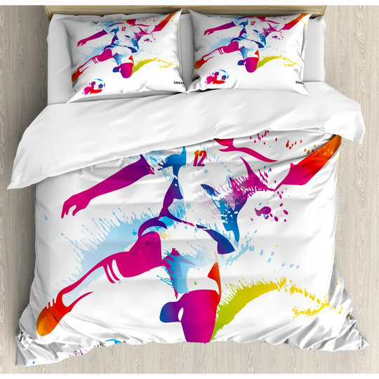 Waynesville White/Red/Yellow Microfiber 350 TC Modern & Contemporary Duvet Cover Set
