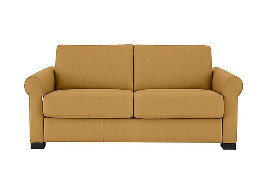 Nicoletti - Alcova 2 Seater Fabric Sofa with Scroll Arms - Yellow