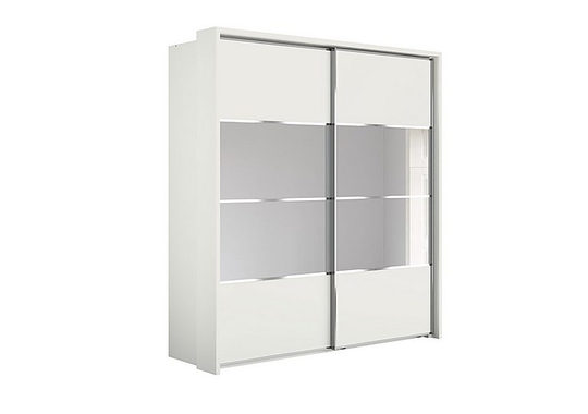 Wiemann - Oakland 210cm Sliding 2 Door Wardrobe with Passe-Partout Frame and Crystal Mirror - White