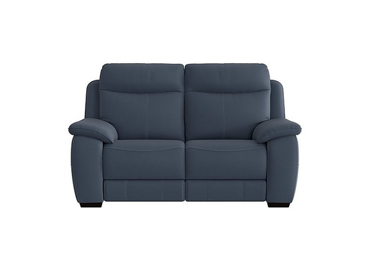 Starlight Express 2 Seater Leather Recliner Sofa with Power Headrests - Blue- World of Leather