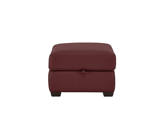 Chicago Leather Storage Stool - Red- World of Leather