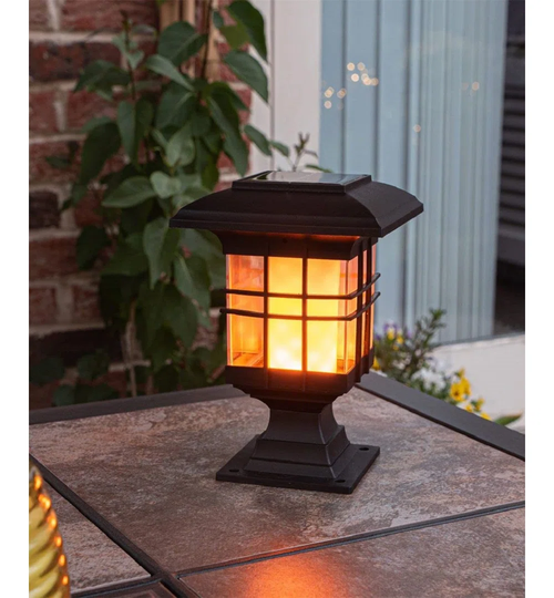 Alvertia Black Low Voltage Solar Powered Integrated LED Fence Post Cap Light Pack