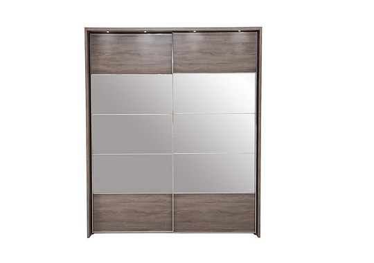 Wiemann - Laguna 2 Door Slider Wardrobe With Lights 210cm - Brown