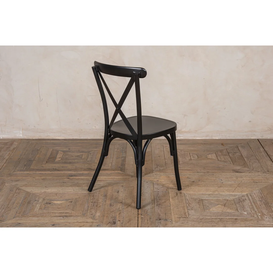 Vienna Aluminium Crossback Chair - Black