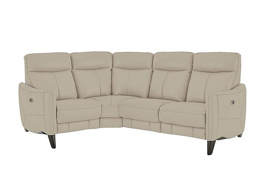 Compact Collection Petit Leather Corner Sofa - Grey- World of Leather