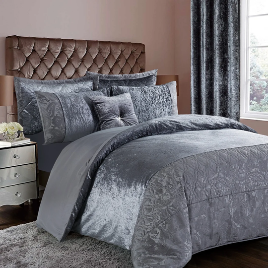 Anahi Grey Microfibre 180 TC Duvet Cover Set