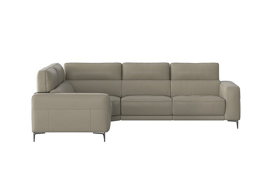 Adama Leather Corner Sofa - Grey- World of Leather