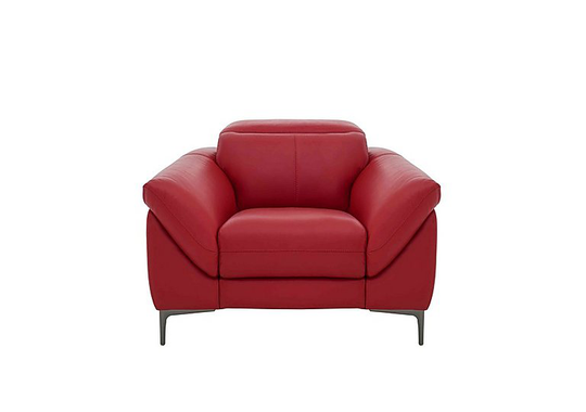 Galaxy Armchair with Manual Headrests - Red- World of Leather