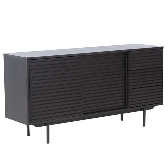 Jacarion 160 Cm Wide 3 Drawer Solid Wood Sideboard