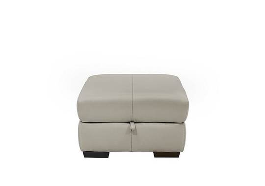 Elixir Leather Storage Footstool - Grey- World of Leather