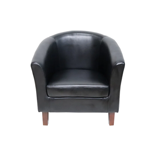Faux Leather Tub Chair In Black Brown Cream Or Red