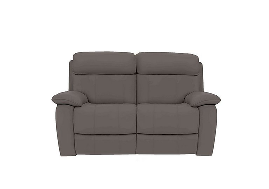 Moreno 2 Seater Leather Manual Recliner Sofa - Grey- World of Leather