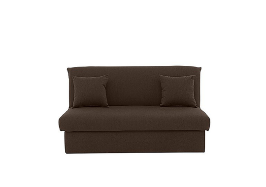 Versatile 2 Seater Fabric Sofa Bed No Arms - Brown