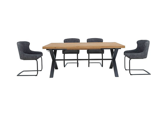 Earth Large Dining Table With 4 Cantilever Dining Chairs