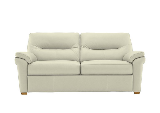 G Plan - Seattle 3 Seater Leather Sofa - Cream