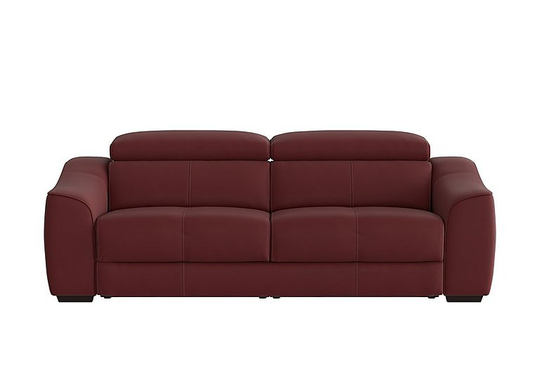 Elixir 3 Seater Leather Sofa - Red- World of Leather