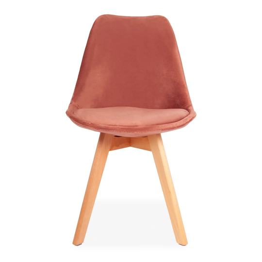 Rouge Pink Velvet Upholstered Dining Chair With Velvet Cushion