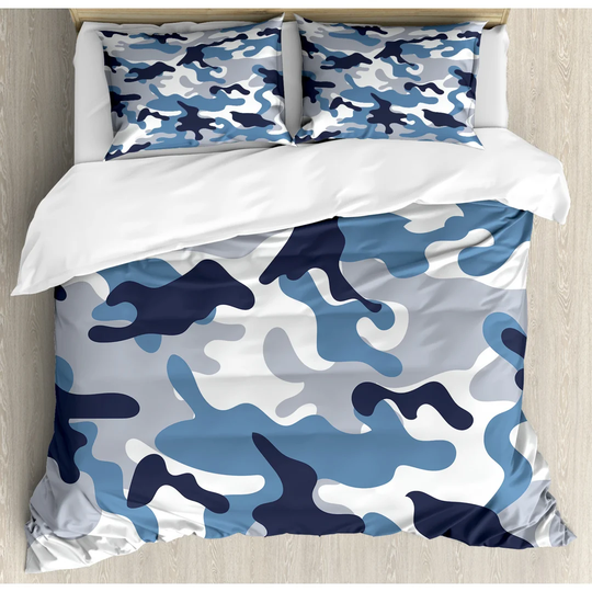 Mayview Blue/Grey/Black Microfibre 350 TC Duvet Cover Set