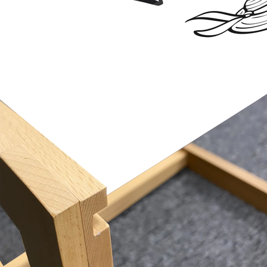 Saying Coffee Table, Monochrome Summer Themed Graphic With Outline Beach Party, Acrylic Glass Center Table With Wooden Frame For Offices Dorms Charcoa