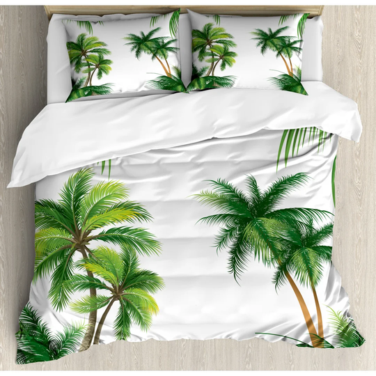 Ramah Green/White Microfibre 350 TC Farmhouse / Country Duvet Cover Set