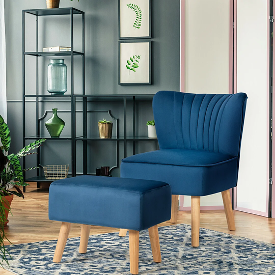 Pecoraro Cocktail Chair and Footstool