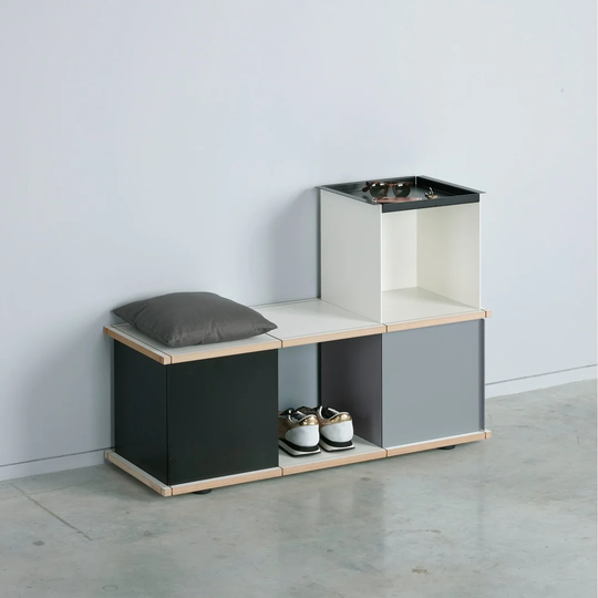 Chon Wood and Metal Storage Bench