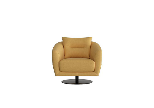 Nicoletti - Mimmo Fabric Swivel Chair - Yellow