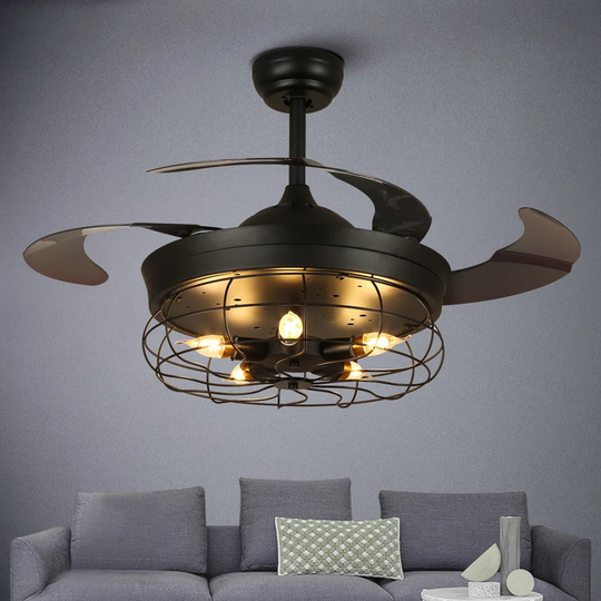 91.44Cm Tessanne 4 - Blade Ceiling Fan with Remote Control and Light Kit Included