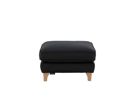 Ercol - Enna Leather Footstool - Black