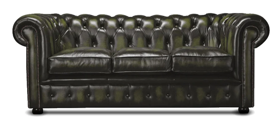 Holdrege Leather 3 Seater Chesterfield Sofa