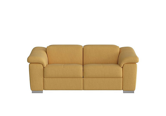 Nicoletti - Galileo 2 Seater Fabric Power Recliner Sofa - Yellow
